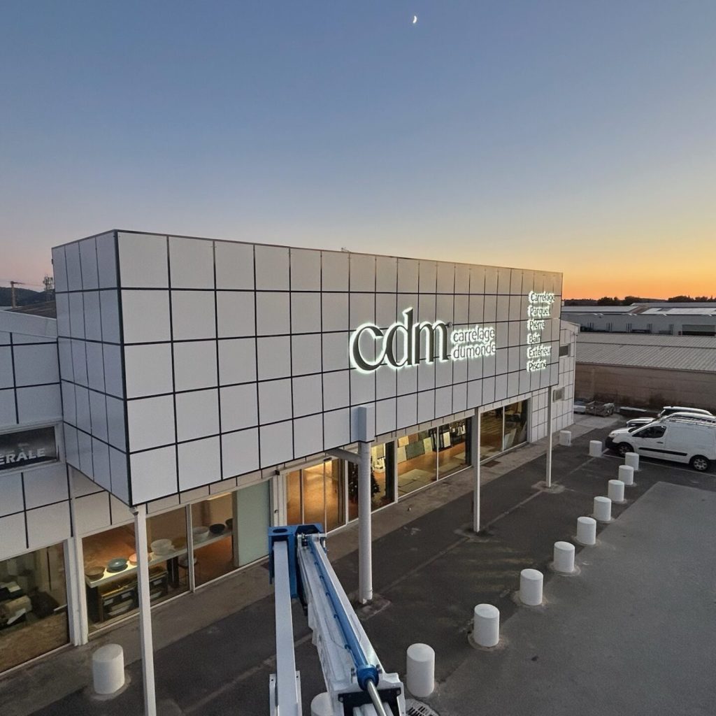 Enseigne caisson lumineux façade commerce Toulon